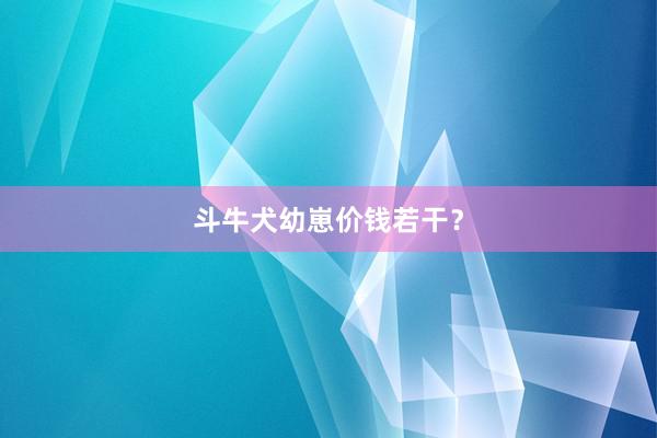 斗牛犬幼崽价钱若干？